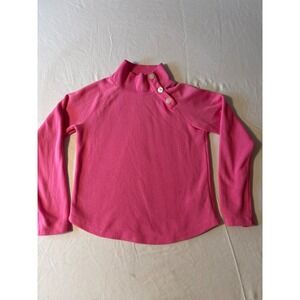 Crewcuts Sweatshirt Girls L Pink‎ Excellent Funnel Neck Button Shoulder Pullover